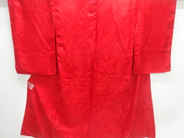 JAPANESE KIMONO / ANTIQUE JUBAN / SILK / RINZU / WOVEN FLOWER KUSUDAMA PATTERN